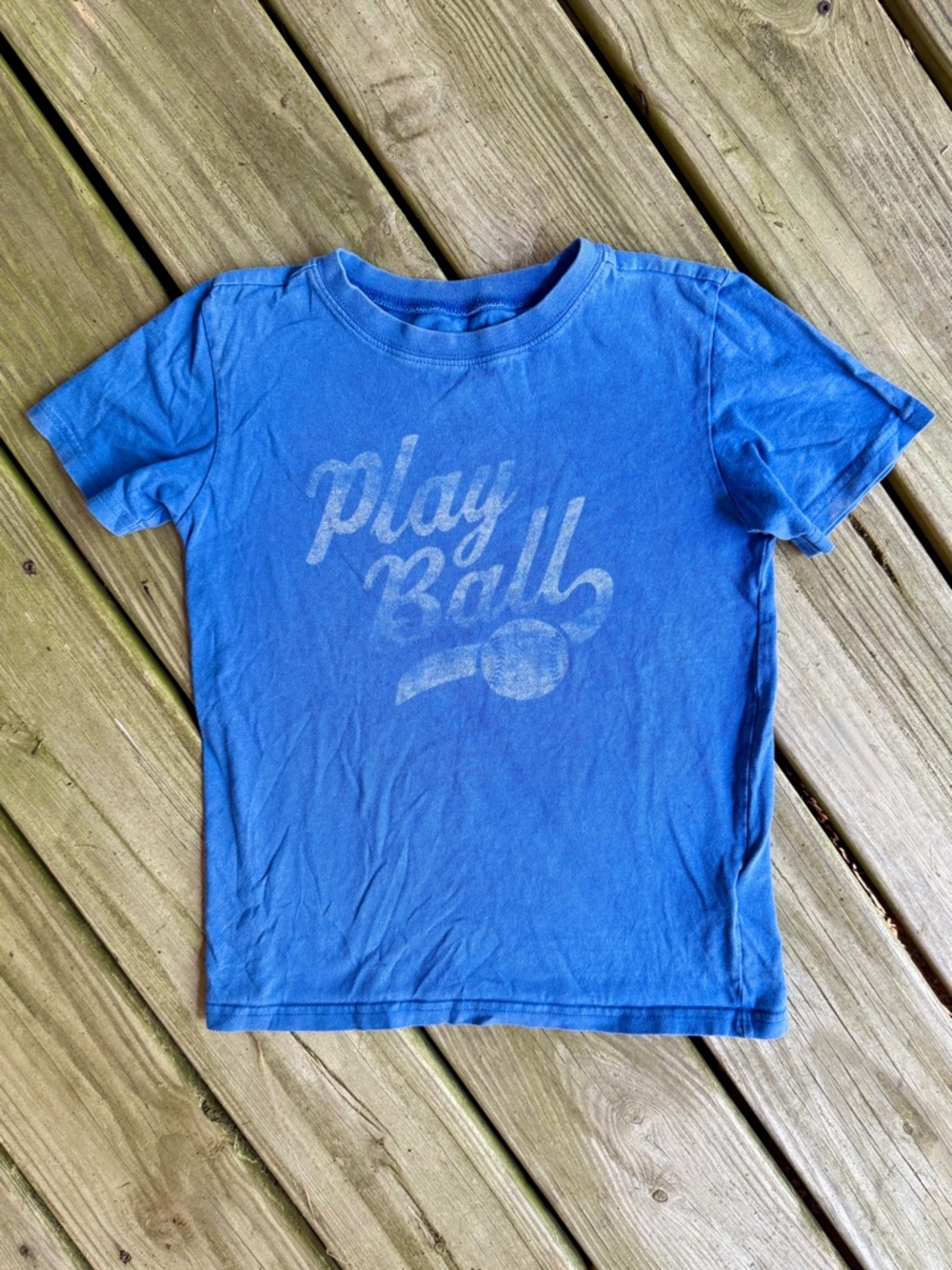 Life Is Good Kids Play Ball Baseball Graphic T-Shirt Blue Size 5 6 S